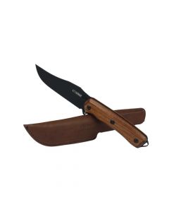 Faca Cimo AX Cosme 5" Carbono com Cabo de Madeira e Bainha Preta